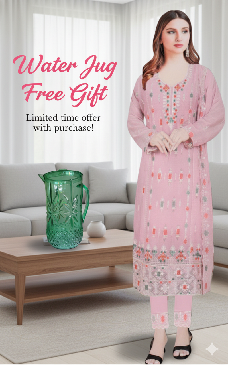 Baby Pink Embroidered Suit